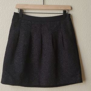 Black shimmery woolfelt mini skirt 2P
